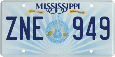MS license plate ZNE949