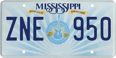 MS license plate ZNE950