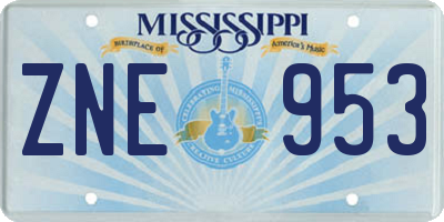 MS license plate ZNE953