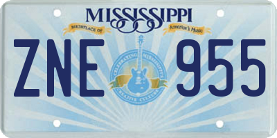 MS license plate ZNE955