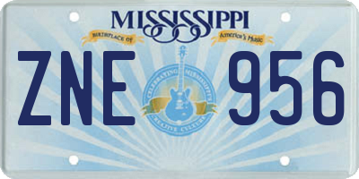 MS license plate ZNE956