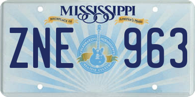 MS license plate ZNE963