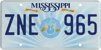 MS license plate ZNE965