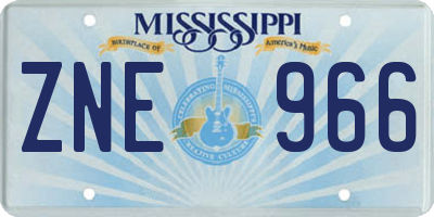 MS license plate ZNE966