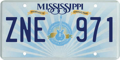 MS license plate ZNE971