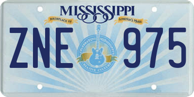 MS license plate ZNE975