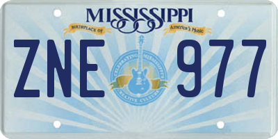 MS license plate ZNE977
