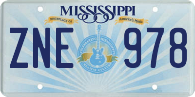 MS license plate ZNE978