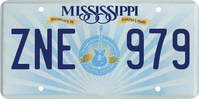 MS license plate ZNE979
