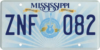 MS license plate ZNF082