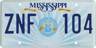 MS license plate ZNF104