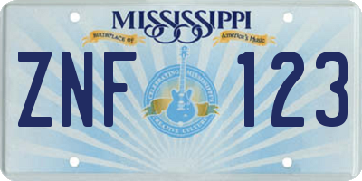 MS license plate ZNF123