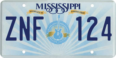 MS license plate ZNF124