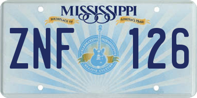 MS license plate ZNF126