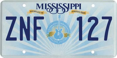 MS license plate ZNF127