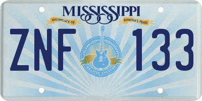 MS license plate ZNF133