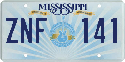 MS license plate ZNF141
