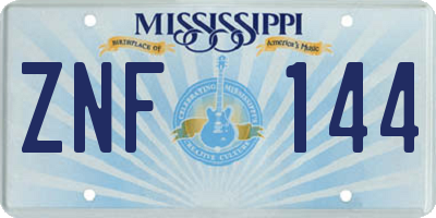MS license plate ZNF144