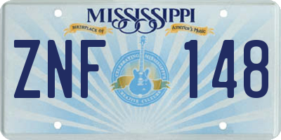 MS license plate ZNF148