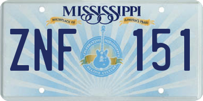 MS license plate ZNF151