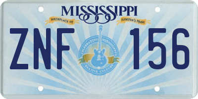 MS license plate ZNF156