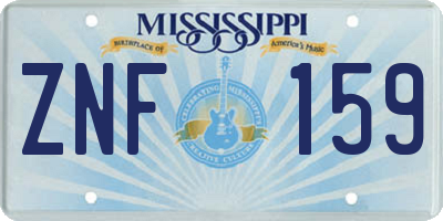 MS license plate ZNF159