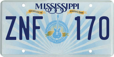 MS license plate ZNF170