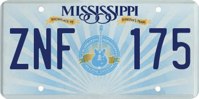 MS license plate ZNF175