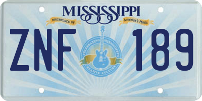 MS license plate ZNF189