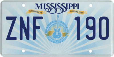 MS license plate ZNF190