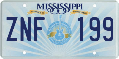 MS license plate ZNF199