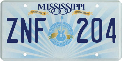 MS license plate ZNF204