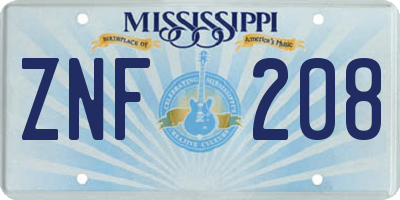 MS license plate ZNF208