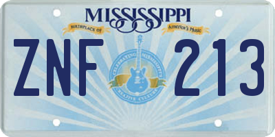 MS license plate ZNF213