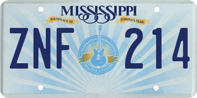MS license plate ZNF214