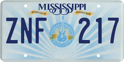 MS license plate ZNF217