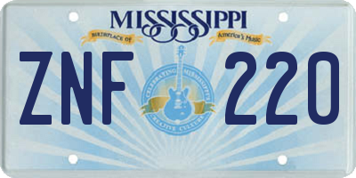 MS license plate ZNF220