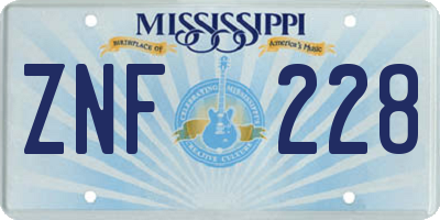 MS license plate ZNF228