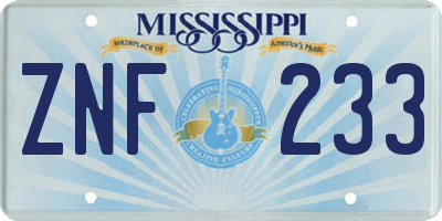 MS license plate ZNF233