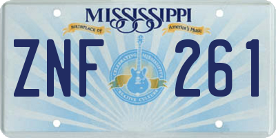 MS license plate ZNF261