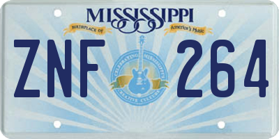 MS license plate ZNF264