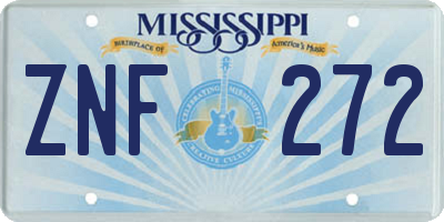 MS license plate ZNF272