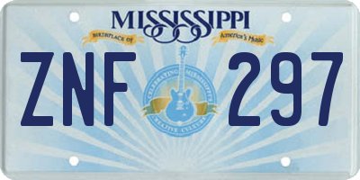 MS license plate ZNF297