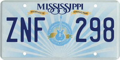 MS license plate ZNF298