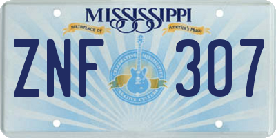 MS license plate ZNF307