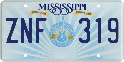 MS license plate ZNF319