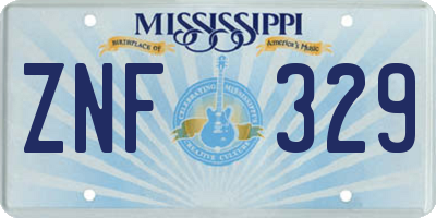 MS license plate ZNF329