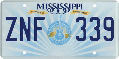 MS license plate ZNF339
