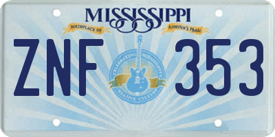 MS license plate ZNF353
