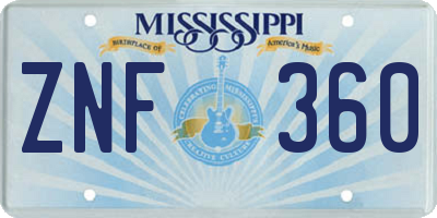 MS license plate ZNF360